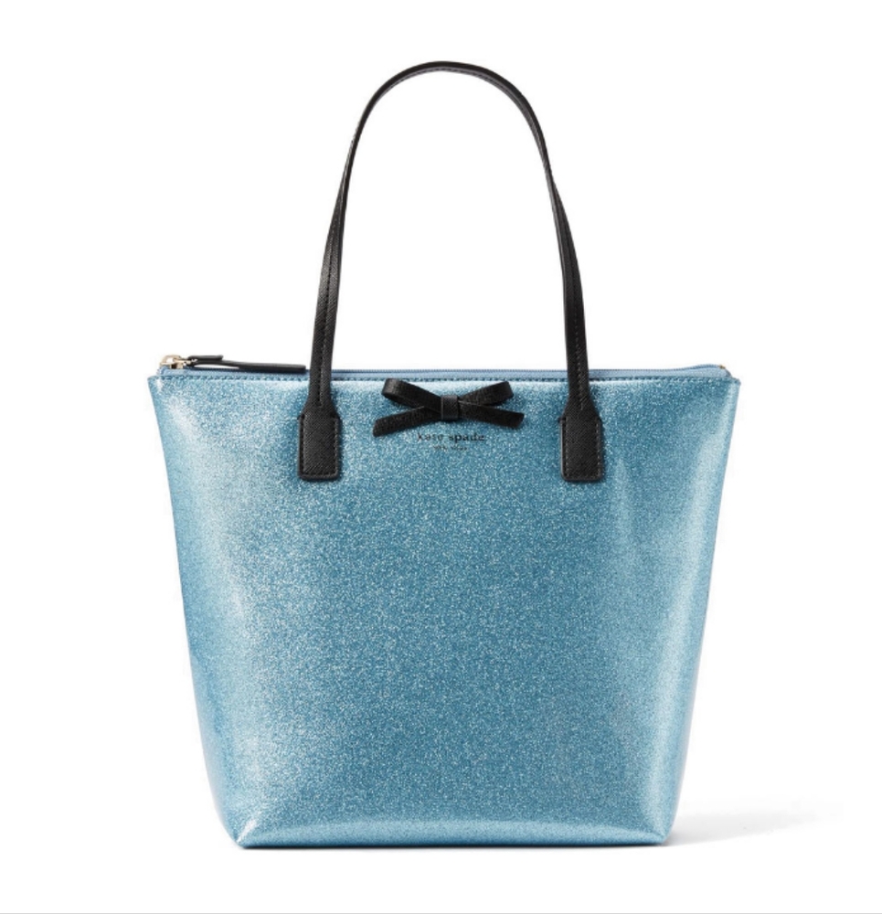 Kate Spade Mavis Street Jeralynn Glitter Tote / Shoulder Bag (Lakesedge Blue)